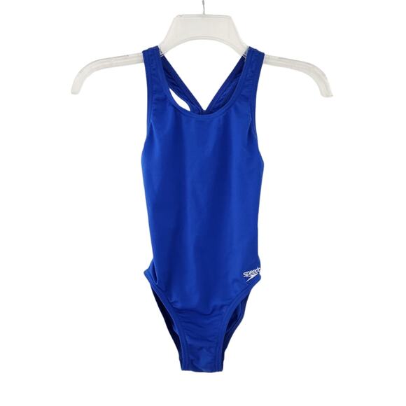 Girls Speedo Competitive Bathing Suit Size 8/24 Blue One Piece Swimsuit - Picture 1 of 5